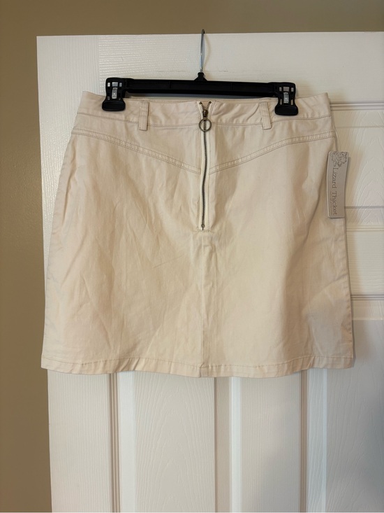 Anna Grace Dresses & Skirts - Anna Grace Cream Mini Skirt NWT Zip Front Casual A-Line Neutral Chic